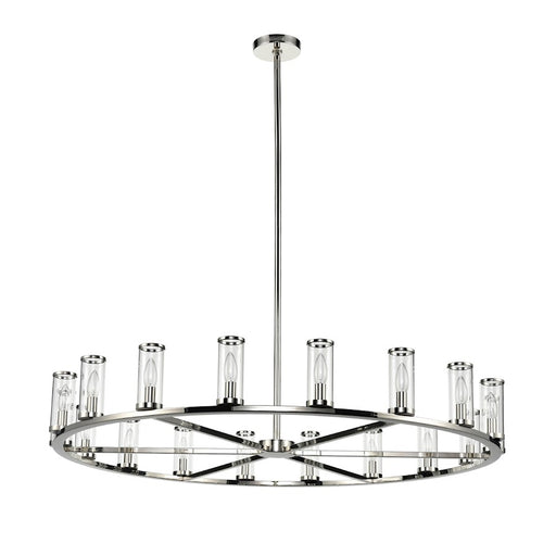 Alora Revolve 48in 18-Light Chandelier | Traditional Polished Nickel and Clear Glass | Dining Room & Foyer Statement Light | Model CH309018PNCG