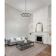 Alora Revolve 32in 24-Light Chandelier | Urban Bronze Steel and Clear Glass | Dining Room & Living Room | 32.75 x 12.62 in | Model CH309024UBCG
