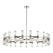 Kuzco Alora Revolve 60in 42-Light Chandelier | Polished Nickel Steel and Clear Glass | Dining Room & Living Room | 12.62in H | Model CH309042PNCG