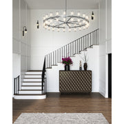 Kuzco Alora Revolve 60in 42-Light Chandelier | Polished Nickel Steel and Clear Glass | Dining Room & Living Room | 12.62in H | Model CH309042PNCG