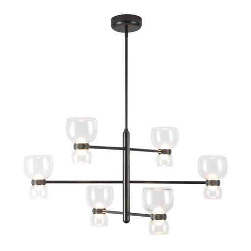 Kuzco Sutton 36" Blk Dim LED Chandelier, Urban Brz/Clr Glass - CH310336UBCL