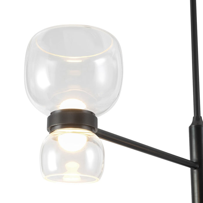 Kuzco Sutton 36" Black Dimmable LED Chandelier, Urban Bronze/Clear Glass
