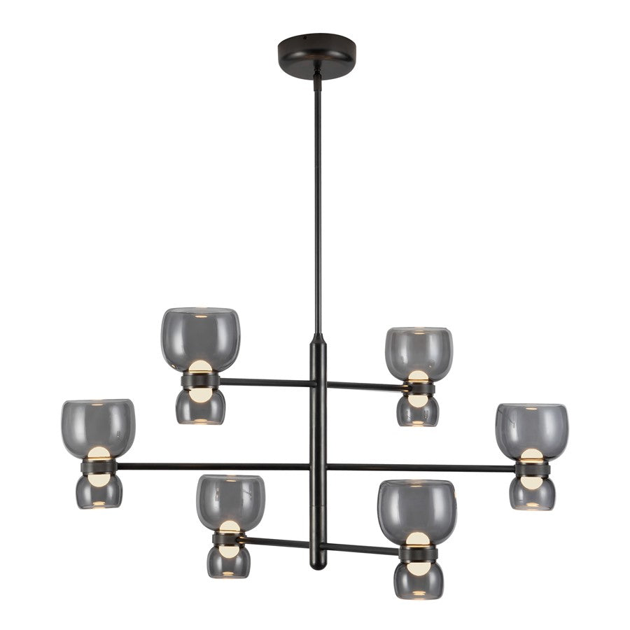 Kuzco Sutton 36" Blk Dim LED Chandelier, Urban Brz/Smoked Glass - CH310336UBSM