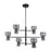 Kuzco Sutton 36" Black Dimmable LED Chandelier, Urban Bronze/Smoked Glass