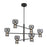 Kuzco Sutton 36" Black Dimmable LED Chandelier, Urban Bronze/Smoked Glass
