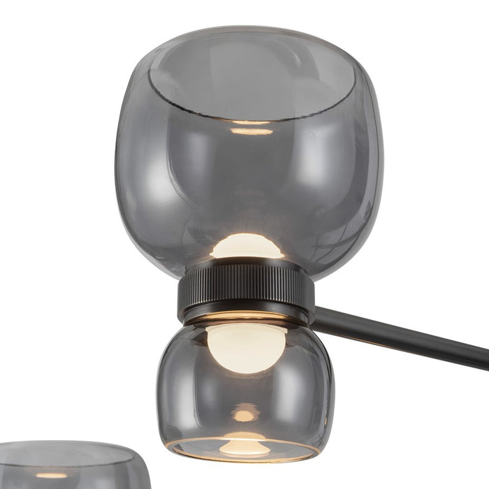 Kuzco Sutton 36" Black Dimmable LED Chandelier, Urban Bronze/Smoked Glass