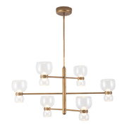 Kuzco Sutton 36" Brass Dim LED Chand, Vintage Brass/Clr Glass - CH310336VBCL