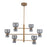 Kuzco Sutton 36" Brass Dimmable LED Chand, Vintage Brass/Smoked Glass