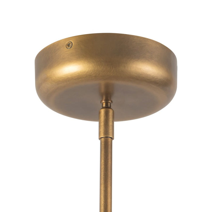 Kuzco Sutton 36" Brass Dimmable LED Chand, Vintage Brass/Smoked Glass