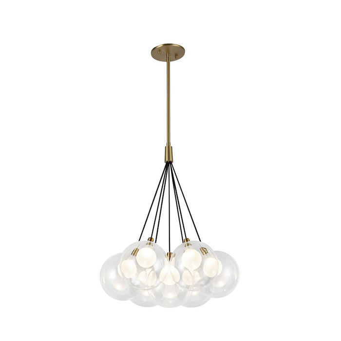 Kuzco Bolla 17" Chandelier, Brushed Gold/Clear Glass