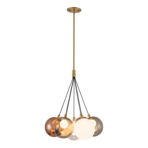 Kuzco Bolla 17" Gold Dim LED Chand, Brushed Gold/Mixed Glass - CH3117-BG-MGL