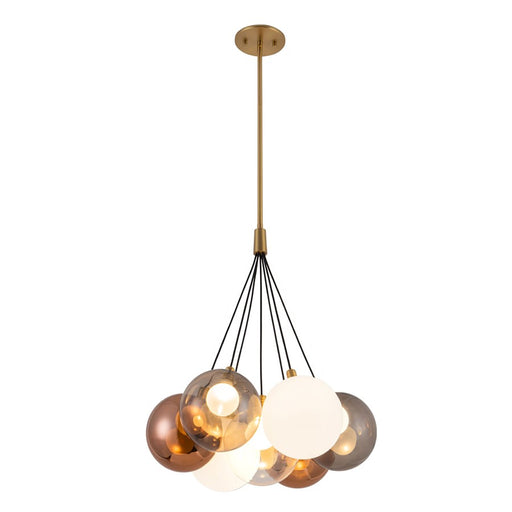 Kuzco Bolla 17" Gold Dimmable LED Chand, Brushed Gold/Mixed Glass
