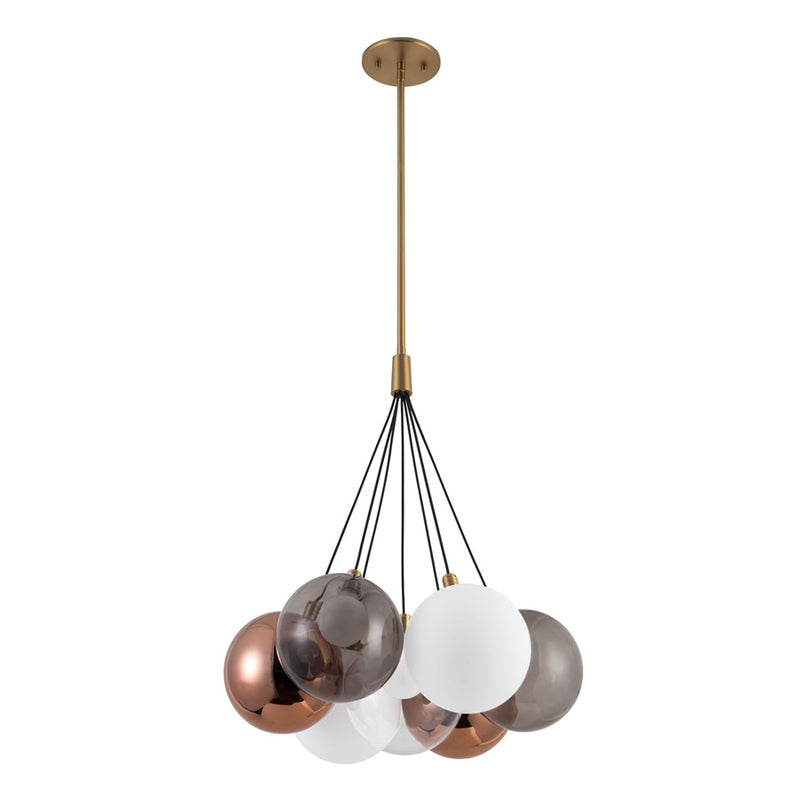 Kuzco Bolla 17" Gold Dimmable LED Chand, Brushed Gold/Mixed Glass