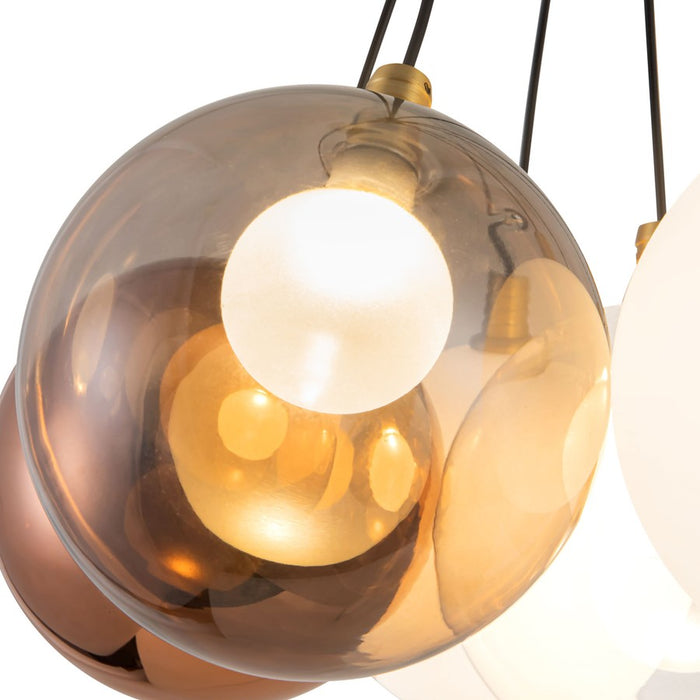 Kuzco Bolla 17" Gold Dimmable LED Chand, Brushed Gold/Mixed Glass