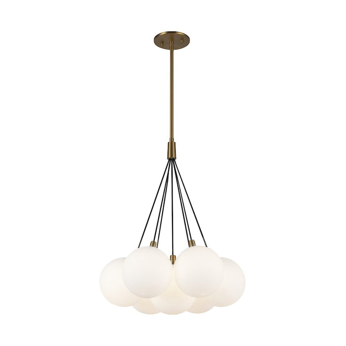 Kuzco Bolla 17" Chandelier, Brushed Gold/Opal Glass/Clear Glass