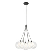 Kuzco Bolla 17" Chandelier, Black/Clear Glass - CH3117-BK