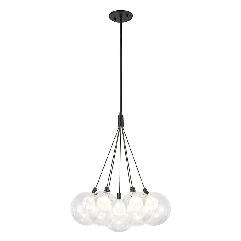 Kuzco Bolla 17" Chandelier, Black/Clear Glass - CH3117-BK