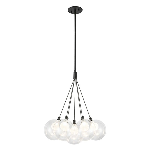 Kuzco Bolla 17" Chandelier, Black/Clear Glass - CH3117-BK