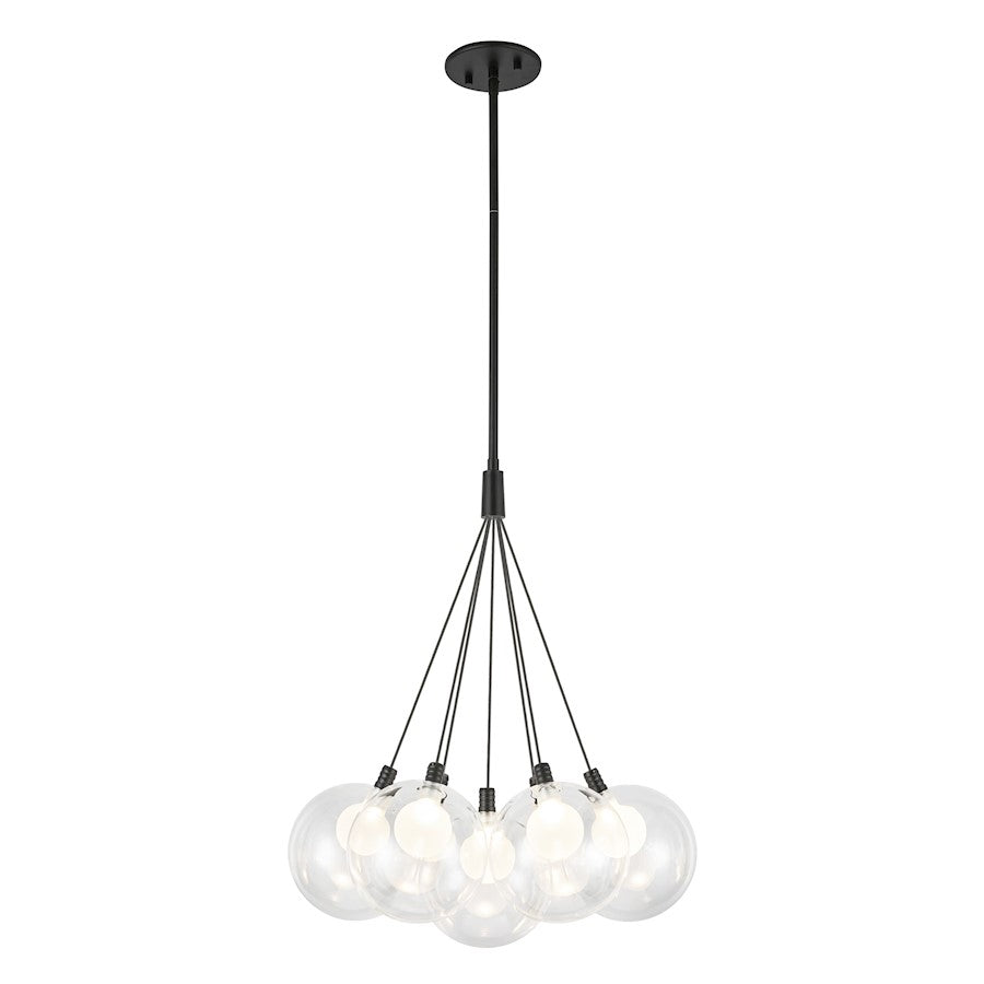 Kuzco Bolla 17" Chandelier, Black/Clear Glass - CH3117-BK