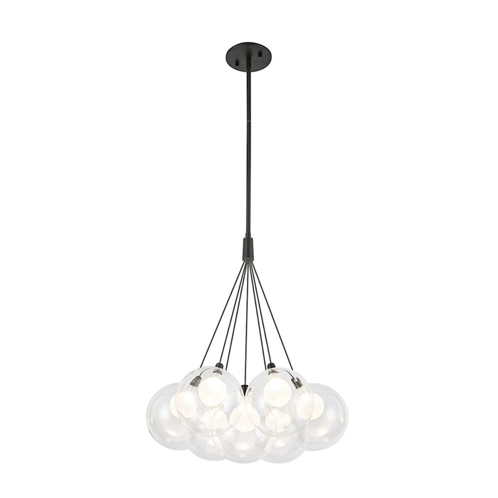 Kuzco Bolla 17" Chandelier, Black/Clear Glass