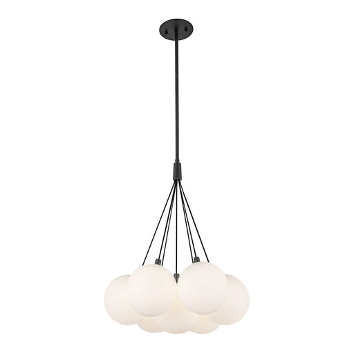 Kuzco Bolla 17" Chandelier, Black/Opal Glass/Clear Glass