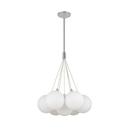 Kuzco Bolla 17in 6-Light LED Chandelier | Modern Opal Glass and Steel | Dining Room & Living Room | 1540lm 3000K 90CRI Dimmable | Model CH3117-OP