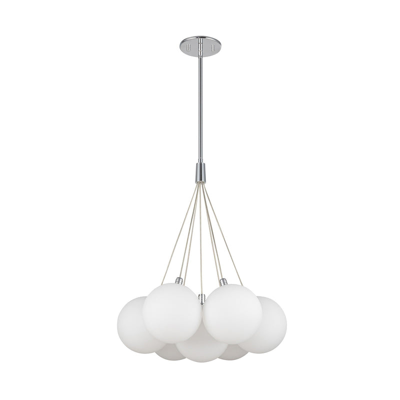 Kuzco Bolla 17in 6-Light LED Chandelier | Modern Opal Glass and Steel | Dining Room & Living Room | 1540lm 3000K 90CRI Dimmable | Model CH3117-OP