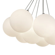 Kuzco Bolla 17in 6-Light LED Chandelier | Modern Opal Glass and Steel | Dining Room & Living Room | 1540lm 3000K 90CRI Dimmable | Model CH3117-OP