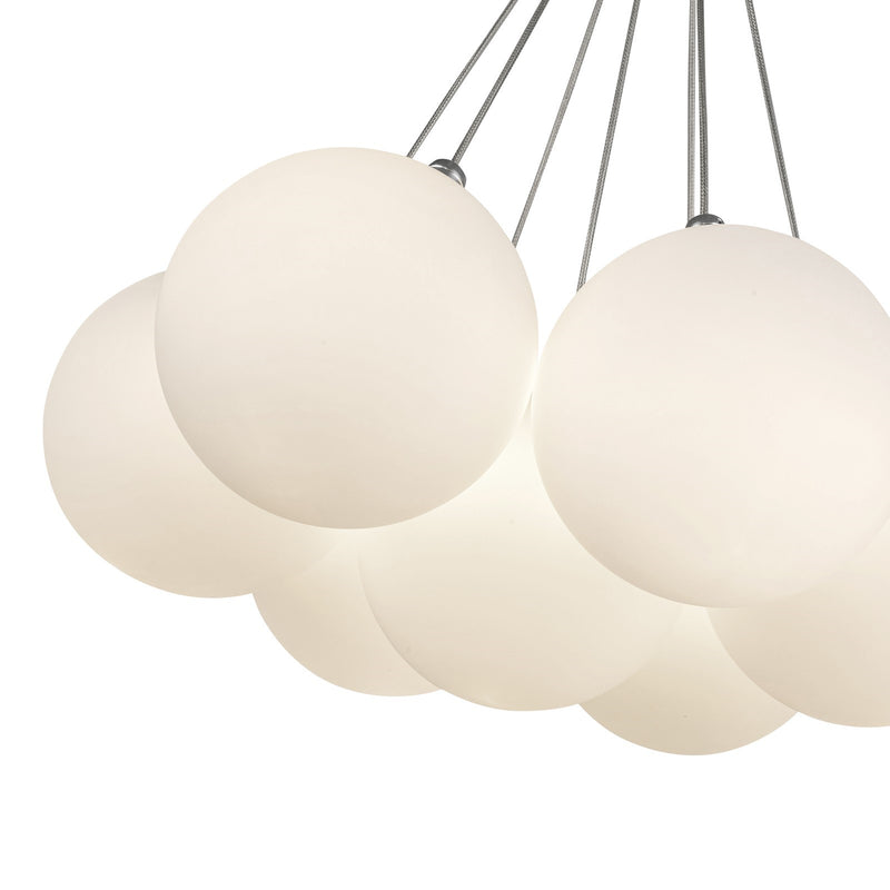 Kuzco Bolla 17in 6-Light LED Chandelier | Modern Opal Glass and Steel | Dining Room & Living Room | 1540lm 3000K 90CRI Dimmable | Model CH3117-OP