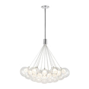 Kuzco Bolla 28" LED Chandelier, Chrome/Clear Glass Shade - CH3128