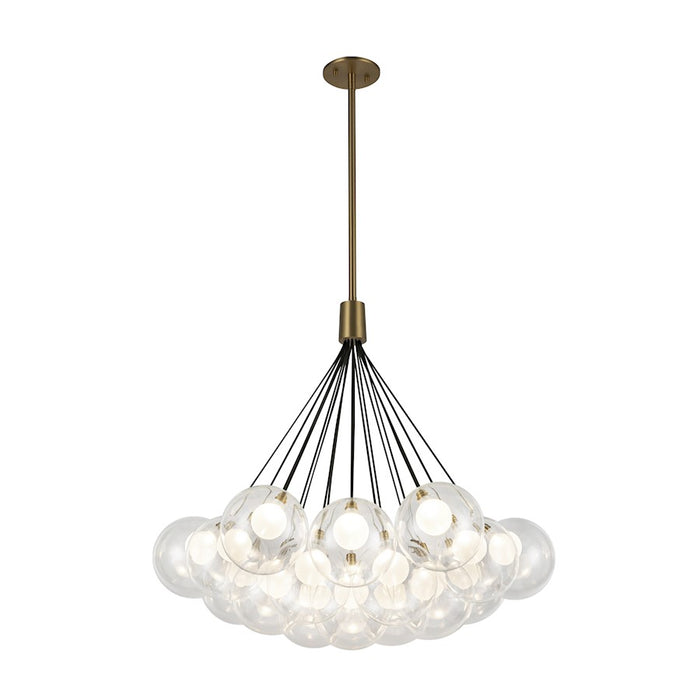 Kuzco Bolla 28" Chandelier, Brushed Gold/Clear Glass