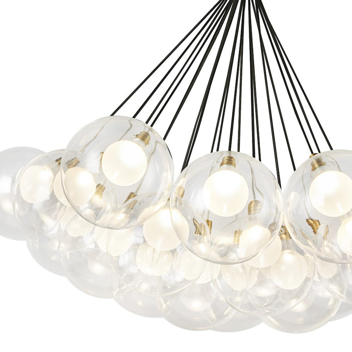 Kuzco Bolla 28" Chandelier, Brushed Gold/Clear Glass