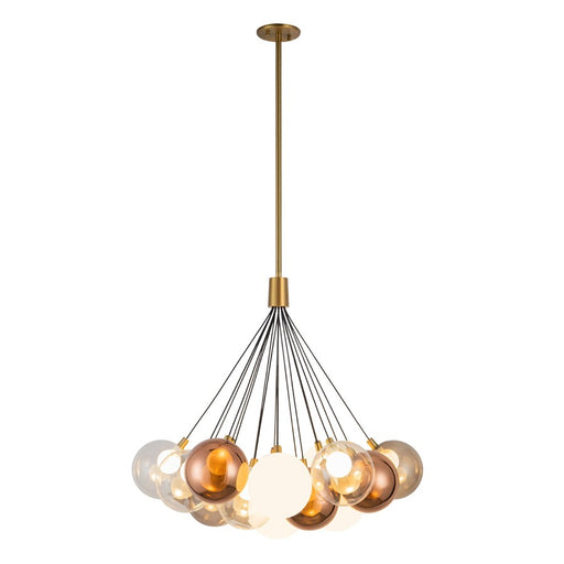 Kuzco Bolla 28" Gold Dim LED Chand, Brushed Gold/Mixed Glass - CH3128-BG-MGL