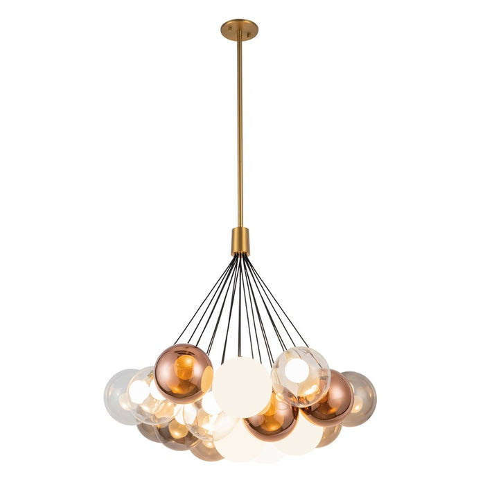 Kuzco Bolla 28" Gold Dimmable LED Chand, Brushed Gold/Mixed Glass