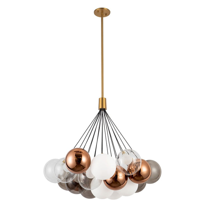 Kuzco Bolla 28" Gold Dimmable LED Chand, Brushed Gold/Mixed Glass
