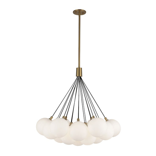 Kuzco Bolla 28" Chandelier, Brushed Gold/Opal Glass/Clear Glass - CH3128-BG-OP