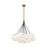 Kuzco Bolla 28" Chandelier, Brushed Gold/Opal Glass/Clear Glass