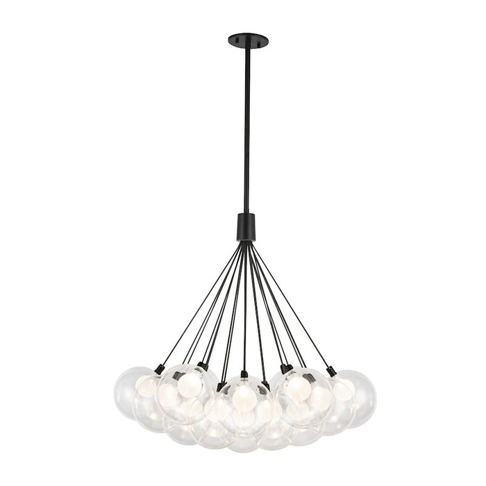 Kuzco Bolla 28" Chandelier, Black/Clear Glass - CH3128-BK