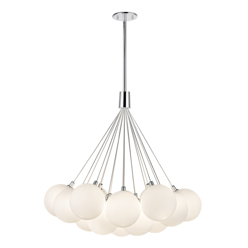 Kuzco Bolla 28in LED Chandelier | Modern Opal Glass and Steel Cluster | Living Room & Dining Room | 4180lm 3000K 90CRI Dimmable | Model CH3128-OP
