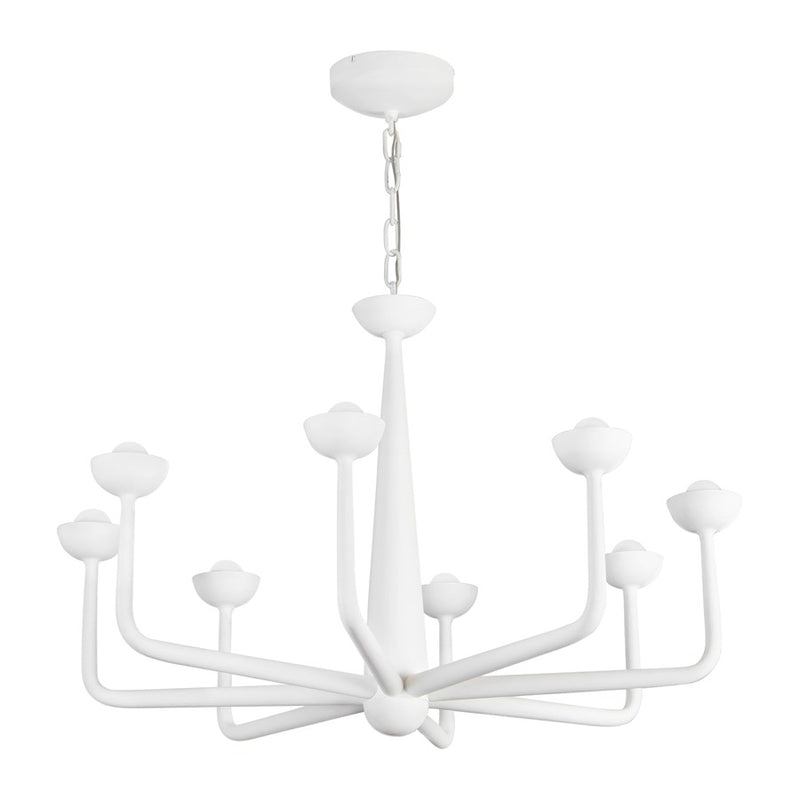 Kuzco Spade 30" Wht Dimmable LED Chandelier, Antique Wht