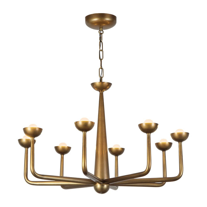 Kuzco Spade 30" Brass Dimmable LED Chandelier, Vintage Brass