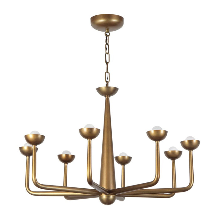 Kuzco Spade 30" Brass Dimmable LED Chandelier, Vintage Brass