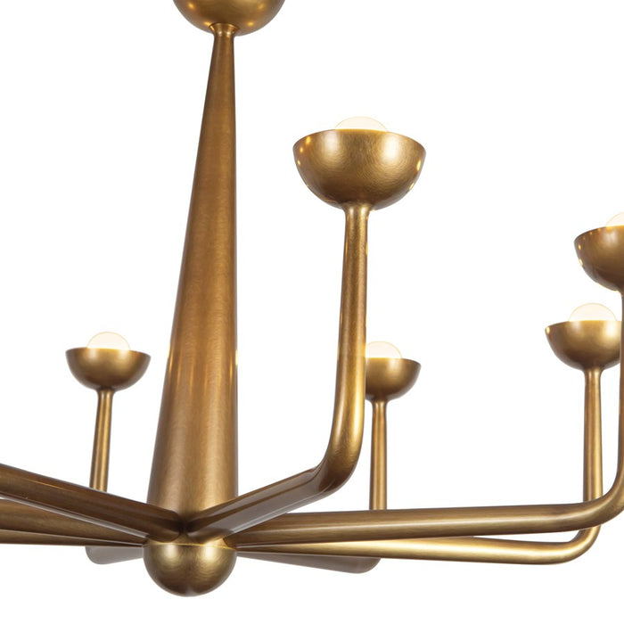 Kuzco Spade 30" Brass Dimmable LED Chandelier, Vintage Brass