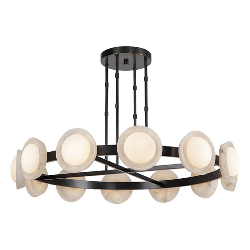 Kuzco Alonso 50in 1-Light LED Chandelier | Urban Bronze Steel and Opal Glass | Dining Room & Living Room | 8.5 x 50.5 in | Model CH320050UBAR