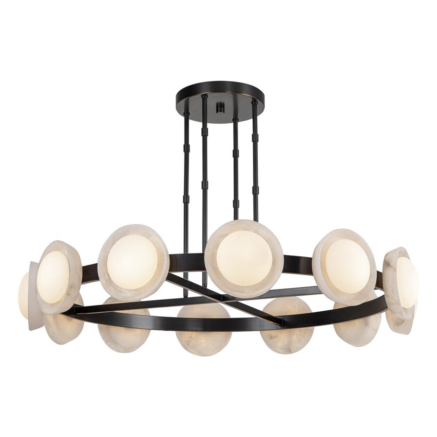 Kuzco Alonso 50" LED Chandelier, Urban Bronze/Alabaster Shade - CH320050UBAR-UNV
