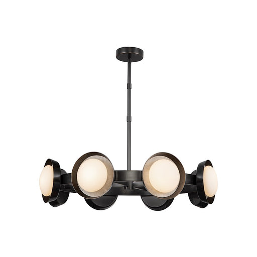 Kuzco Alonso 37in 1-Light LED Chandelier | Modern Urban Bronze Steel and Opal Glass Shades | Dining Room & Living Room | Model CH320837UB