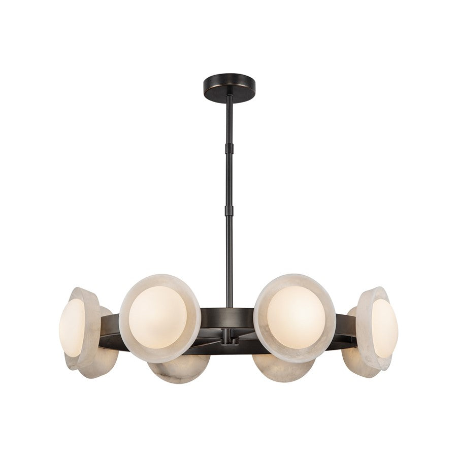 Kuzco Alonso 37" LED Chandelier, Urban Bronze/Alabaster Shade - CH320837UBAR-UNV