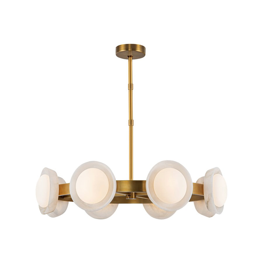 Kuzco Alonso 37" LED Chandelier, Brass/Alabaster Shade - CH320837VBAR-UNV