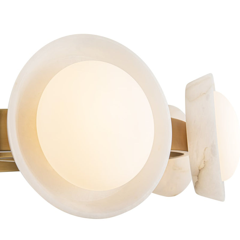 Kuzco Alonso 37" LED Chandelier, Brass/Alabaster Shade