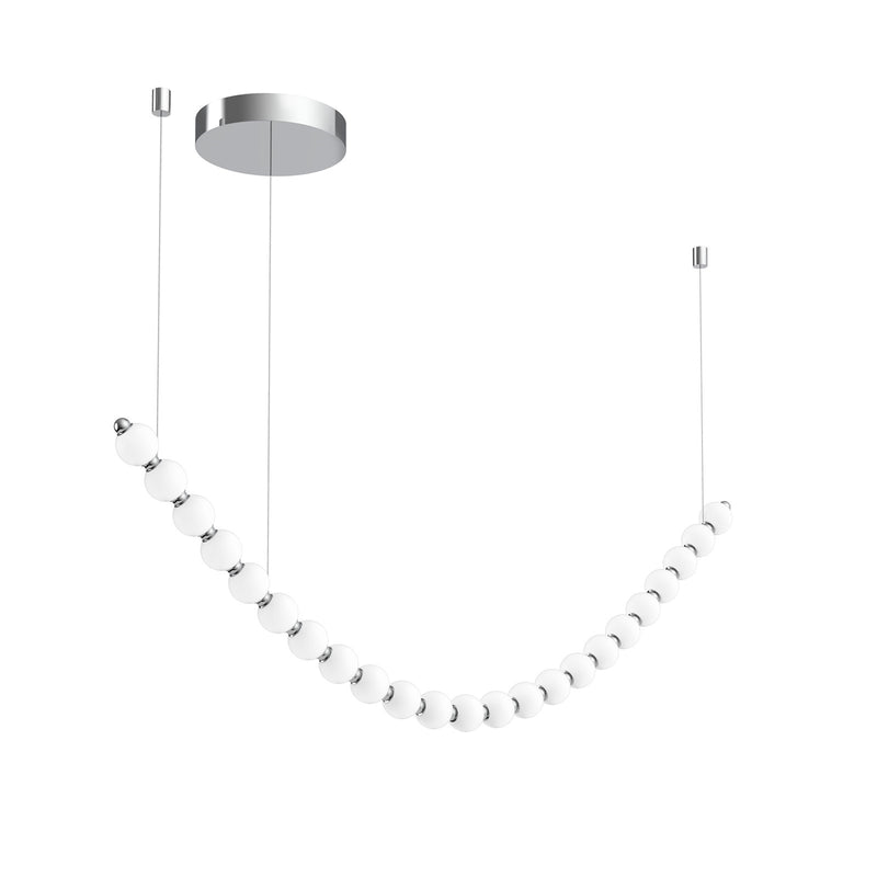 Kuzco Akoya 79in 23-Light LED Chandelier | Chrome and Frosted PC | Dining Room & Living Room | 79 x 3.25 x 3.25 in | Model CH321506CH